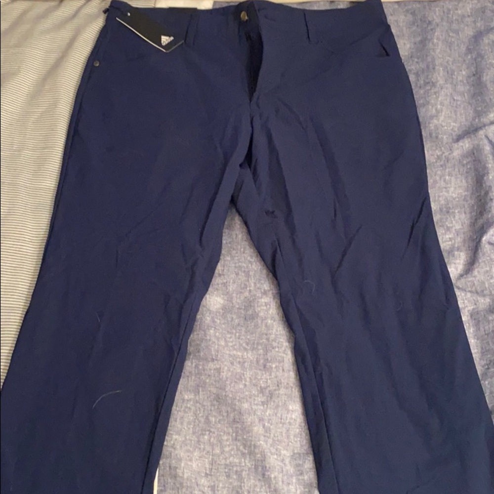 Navy blue addidas golf pants